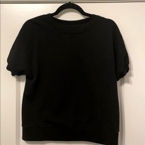 Who What Wear Black Short Sleeve Sweatershit
